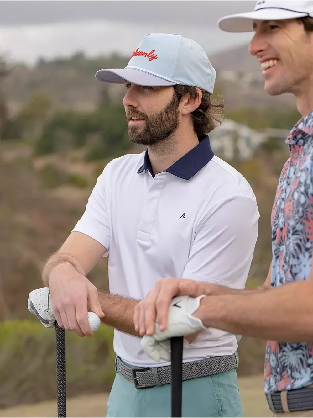 REDVANLY Men's Arles Golf Polo in Bright White